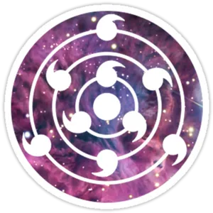 Rinnegan Symbol Cosmic Backdrop PNG Image