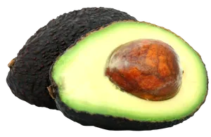 Ripe Avocado Half PNG Image