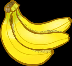 Ripe Banana Cluster Illustration PNG image with transparent background