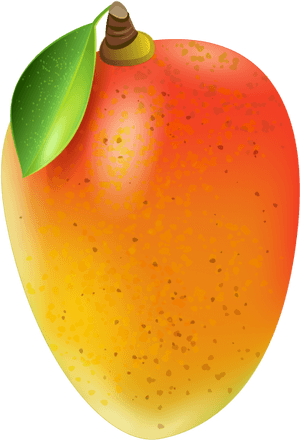 Ripe Mango Illustration PNG with transparent background