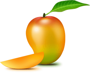 Ripe Mango With Slice.png PNG image with transparent background