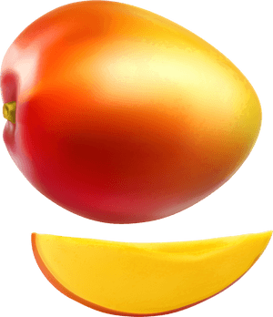 Ripe Mangoand Slice.png PNG with transparent background