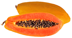 Ripe Papaya Halfand Whole PNG with transparent background