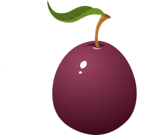 Ripe Plum Illustration PNG Image