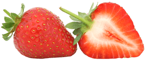 Ripe Strawberryand Cross Section PNG image with transparent background