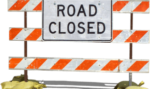 Road Closed Signand Barriers PNG