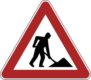 Roadwork Sign Warning Triangle PNG Image