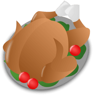 Clip Art Turkey Clip Art Christmas - Christmas Dinner Cartoon Png, Transparent Png PNG with transparent background