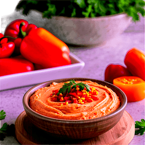 Roasted Red Bell Pepper Hummus PNG 06252024 PNG