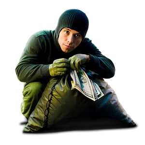 Robber With Sack Of Money Png Rlm32 PNG Image