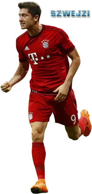 Robert Lewandowski Bayern Munich Action Shot PNG Image