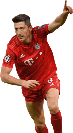 Robert Lewandowski Bayern Munich Action Shot PNG image with transparent background