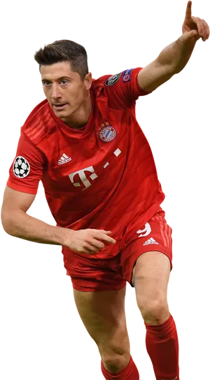 Robert Lewandowski Bayern Munich Action Shot PNG Image