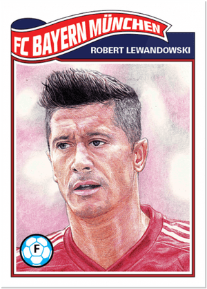 Robert Lewandowski Bayern Munich Card PNG image with transparent background
