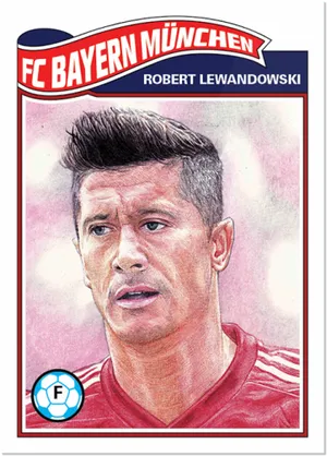 Robert Lewandowski Bayern Munich Card PNG Image