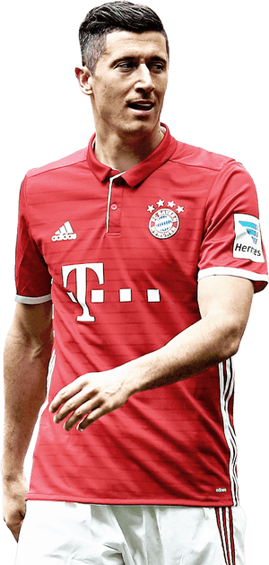 Robert Lewandowski Bayern Munich Kit PNG image with transparent background