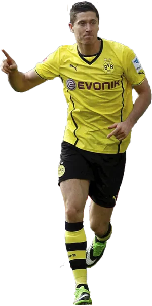 Robert Lewandowski Borussia Dortmund Action Shot PNG Image