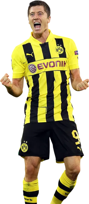 Robert Lewandowski Celebration Borussia Dortmund PNG Image