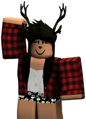 Roblox Avatarwith Deer Antlers PNG image with transparent background