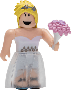 Roblox Bride Figure Holding Flowers PNG image with transparent background