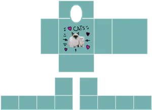 Roblox Cat Love Shirt Template PNG Image