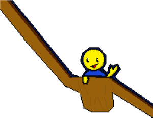 Roblox_ Character_ Sliding_ Down_ Ramp PNG image with transparent background