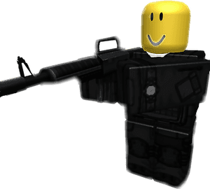 Roblox Character With Gun PNG image with transparent background