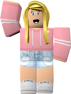 Roblox Character With Surprised Face PNG Image