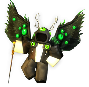 Roblox Characterwith Green Eyesand Wings PNG image with transparent background