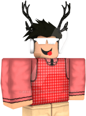 Roblox Characterwith Headphonesand Antlers PNG image with transparent background