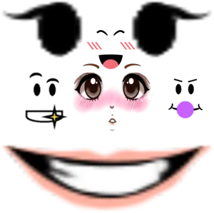 Roblox Face Glowing Eyes Smile PNG Image