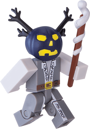 Roblox Figure With Staff And Antlers PNG image with transparent background