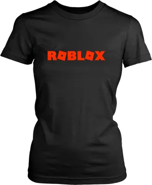 Roblox Logo Black T Shirt PNG Image