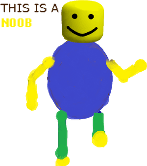 Roblox Noob Character Art PNG image with transparent background