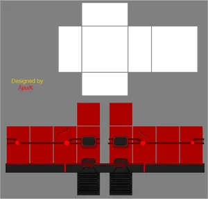 Roblox Red Ninja Outfit Template PNG Image