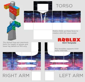 Roblox Shirt Template Galaxy Design PNG Image