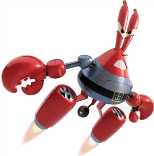 Robot Mr Krabs Flying PNG Image