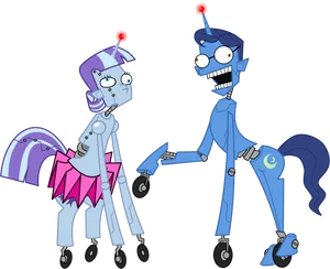 Robot Pony Friends PNG Image