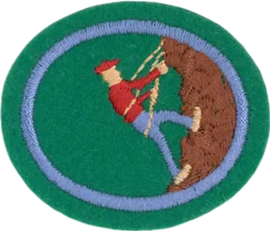 Rock Climbing Embroidered Badge PNG Image