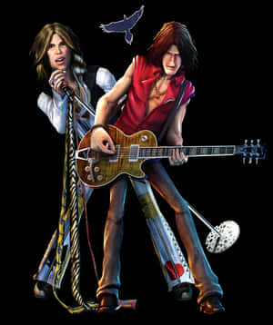 Rock Duo Performance Art PNG image with transparent background