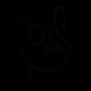 Rock Hand Sign Silhouette PNG image with transparent background