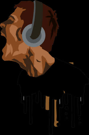 Rock Headphones Graphic PNG image with transparent background