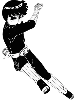 Rock Lee Action Pose PNG Image