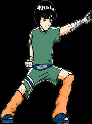 Rock Lee Action Pose PNG image with transparent background