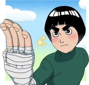 Rock Lee Anime Character Pose PNG Image