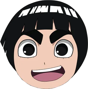 Rock Lee Anime Portrait PNG Image