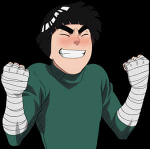 Rock Lee Determined Expression PNG image with transparent background