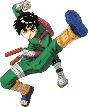 Rock Lee Dynamic Entry PNG Image