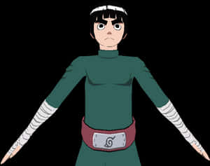 Rock Lee Standing Confident PNG image with transparent background