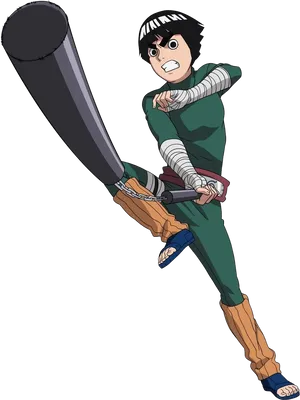 Rock_ Lee_ With_ Weapon PNG Image